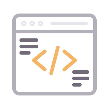 programlama vektör renk çizgisi simgesi 