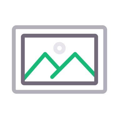 fotoğraf vektörü renk çizgisi simgesi 