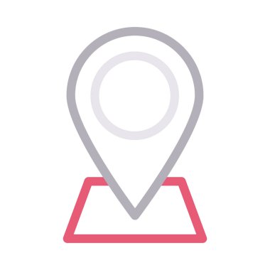 harita vektör renk çizgisi simgesi