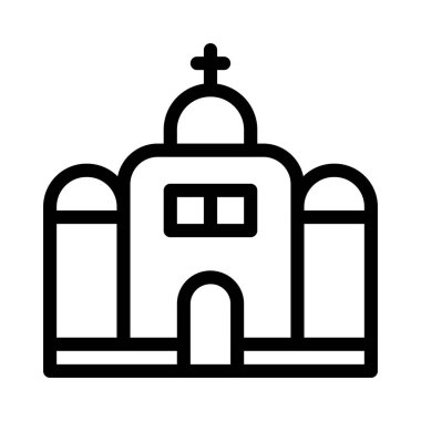 Katolik vektör ince çizgi simgesi