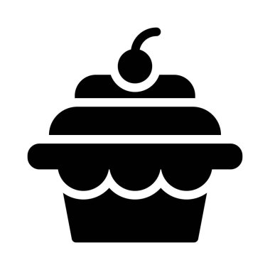 Kek vektörü kabartma renk simgesi