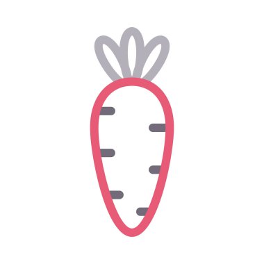 Havuç vektör renk çizgisi simgesi