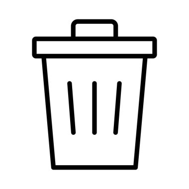 Çöp vektörü ince çizgi simgesi
