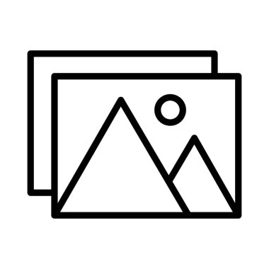 galeri vektörü ince çizgi simgesi