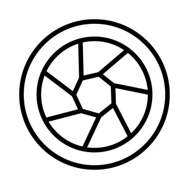 Lens vektörü ince çizgi simgesi