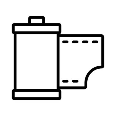 Film şeridi vektörü ince çizgi simgesi