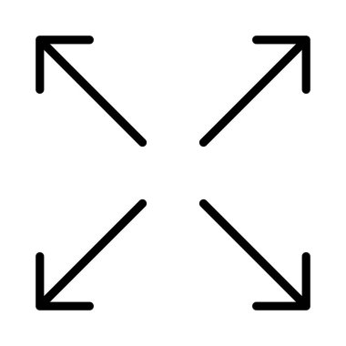 Tam ekran vektör ince çizgi simgesi