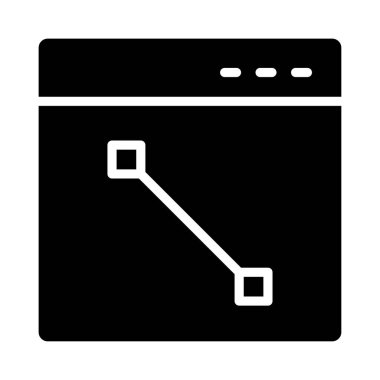 tarayıcı vektörü glyph düz simgesi