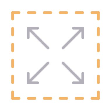 Tam ekran vektör renk çizgisi simgesi