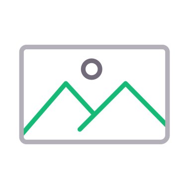 fotoğraf vektörü renk çizgisi simgesi