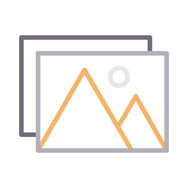 galeri vektör renk çizgisi simgesi