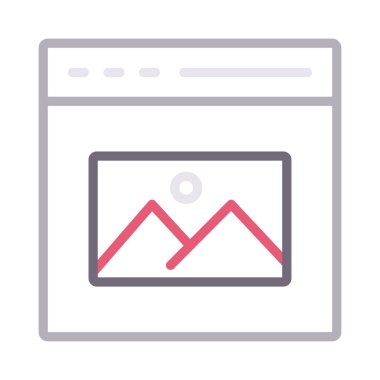 fotoğraf vektörü renk çizgisi simgesi