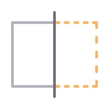 ters vektör renk çizgisi simgesi