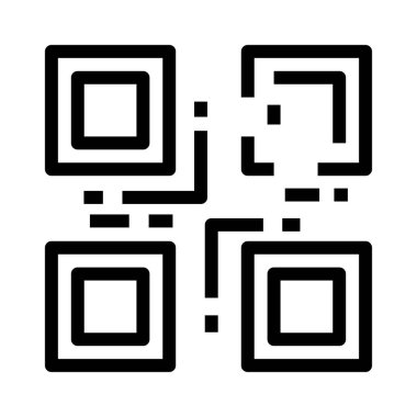 kod vektörü ince çizgi simgesi