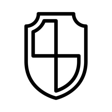 kalkan vektörü ince çizgi simgesi