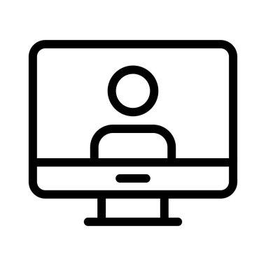 Giriş vektörü ince çizgi simgesi