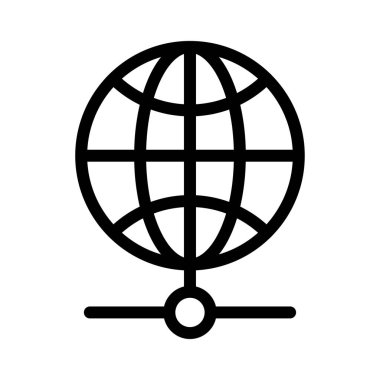 dünya vektör ince çizgi simgesi