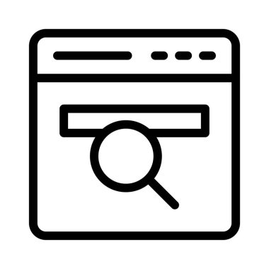 Arama vektörü ince çizgi simgesi