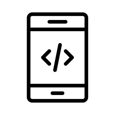 programlama vektörü ince çizgi simgesi