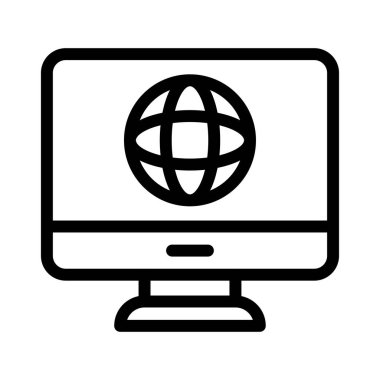 Ağ vektörü ince çizgi simgesi