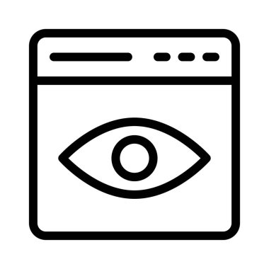 göz vektörü ince çizgi simgesi