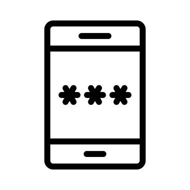 vektör ince çizgi simgesini kilitle