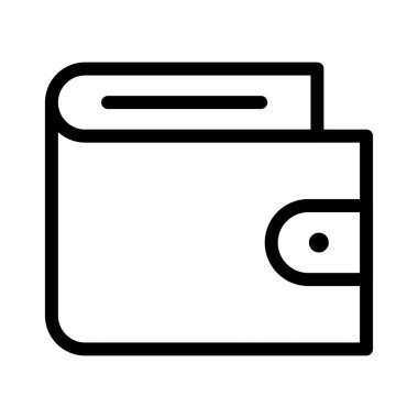 cüzdan vektör ince çizgi simgesi