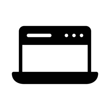 tarayıcı vektörü glyph düz simgesi