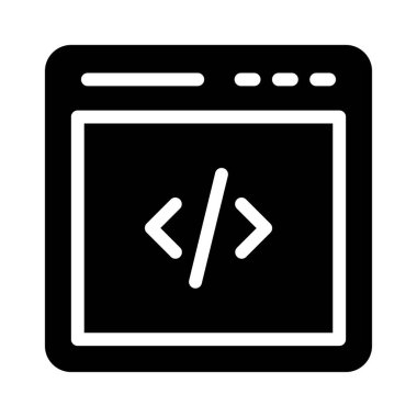 programlama vektörü simgesi düz simgesi
