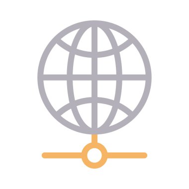 dünya vektör renk çizgisi simgesi