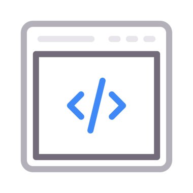programlama vektör renk çizgisi simgesi