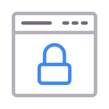 güvenli vektör renk çizgisi simgesi