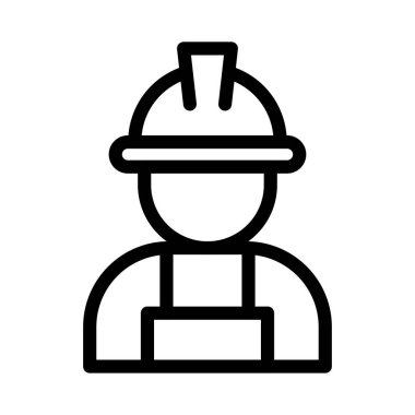 Mühendis vektör ince çizgi simgesi