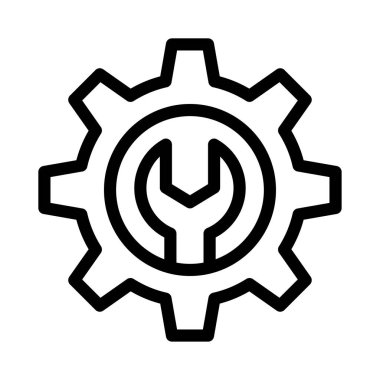 dişli vektör ince çizgi simgesi