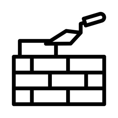 Mason vektörü ince çizgi simgesi