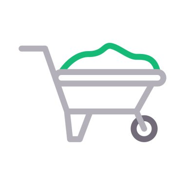 El kamyonu vektör renk çizgisi simgesi