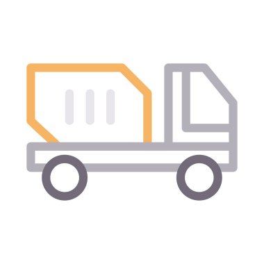 kamyon vektör renk çizgisi simgesi