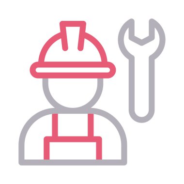 işçi vektör renk çizgisi simgesi