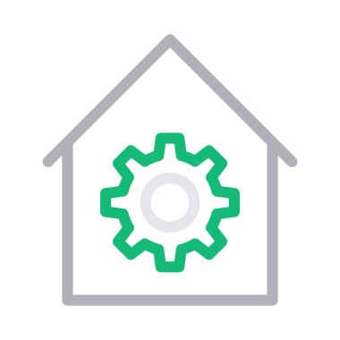 dişli vektör renk çizgisi simgesi