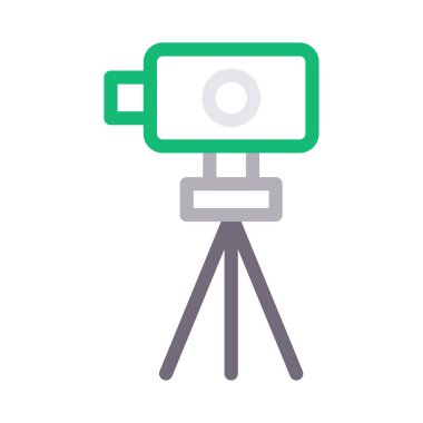 kamera vektörü renk çizgisi simgesi