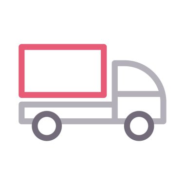 kamyon vektör renk çizgisi simgesi