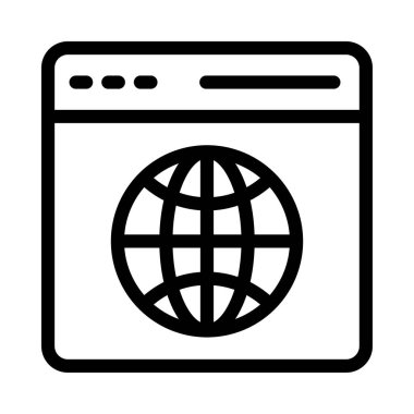 Ağ vektörü ince çizgi simgesi