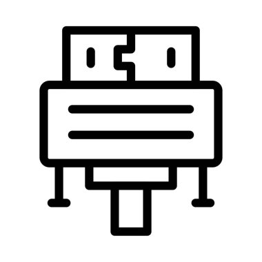 kablo vektörü ince çizgi simgesi