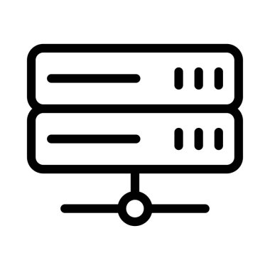 veritabanı vektörü ince çizgi simgesi