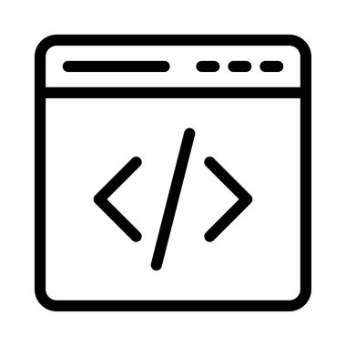 programlama vektörü simgesi düz simgesi