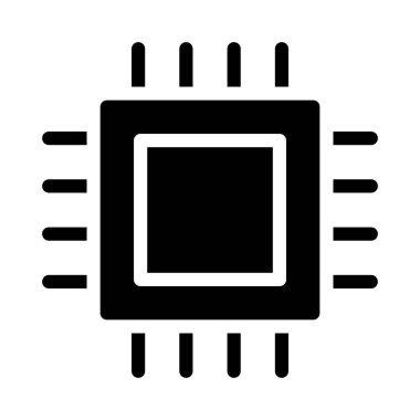 Cpu vektör düz simgesi