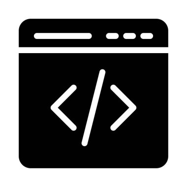 programlama vektörü simgesi düz simgesi