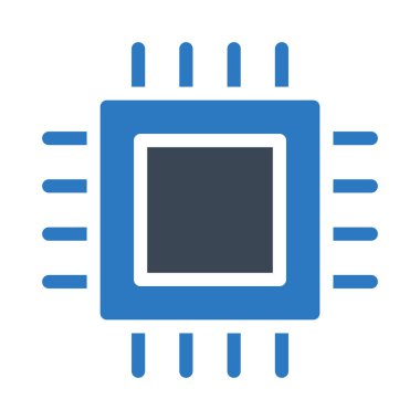 İşlemci vektör renk simgesi