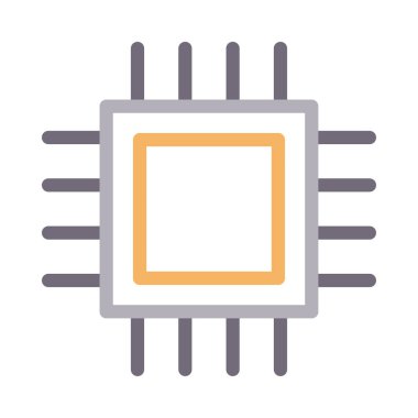 İşlemci vektör renk çizgisi simgesi