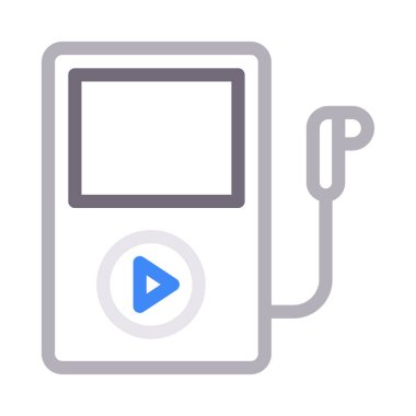 kulaklık vektörü renk çizgisi simgesi